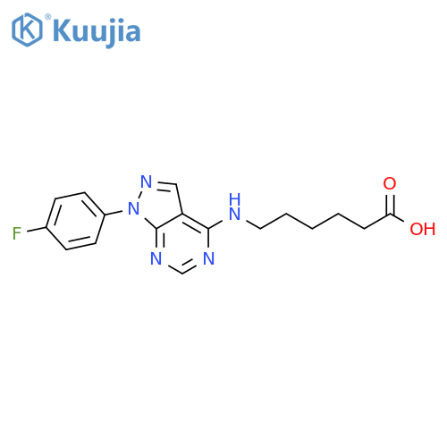 Hexanoic acid,6-[[1-(4-fluorophenyl)-1H-pyrazolo[3,4-d]pyrimidin-4-yl]amino]- structure