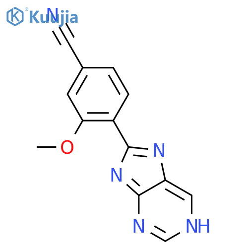 Benzonitrile, 3-methoxy-4-(1H-purin-8-yl)- structure