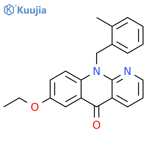 7-ethoxy-10-(2-methylphenyl)methyl-5H,10H-benzob1,8-naphthyridin-5-one structure