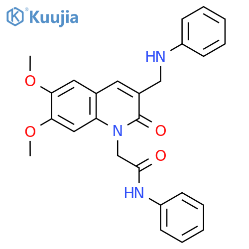 2-{6,7-dimethoxy-2-oxo-3-(phenylamino)methyl-1,2-dihydroquinolin-1-yl}-N-phenylacetamide structure