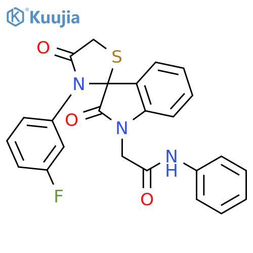 2-3'-(3-fluorophenyl)-2,4'-dioxo-1,2-dihydrospiroindole-3,2'-1,3thiazolidine-1-yl-N-phenylacetamide structure