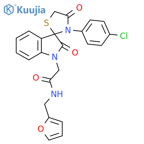 2-3'-(4-chlorophenyl)-2,4'-dioxo-1,2-dihydrospiroindole-3,2'-1,3thiazolidine-1-yl-N-(furan-2-yl)methylacetamide structure