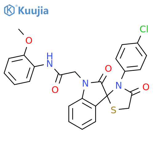 2-3'-(4-chlorophenyl)-2,4'-dioxo-1,2-dihydrospiroindole-3,2'-1,3thiazolidine-1-yl-N-(2-methoxyphenyl)acetamide structure