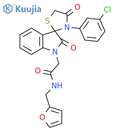 2-3'-(3-chlorophenyl)-2,4'-dioxo-1,2-dihydrospiroindole-3,2'-1,3thiazolidine-1-yl-N-(furan-2-yl)methylacetamide structure