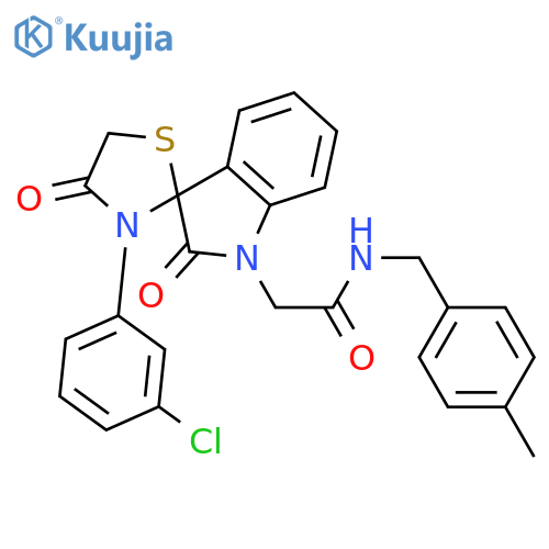 2-3'-(3-chlorophenyl)-2,4'-dioxo-1,2-dihydrospiroindole-3,2'-1,3thiazolidine-1-yl-N-(4-methylphenyl)methylacetamide structure