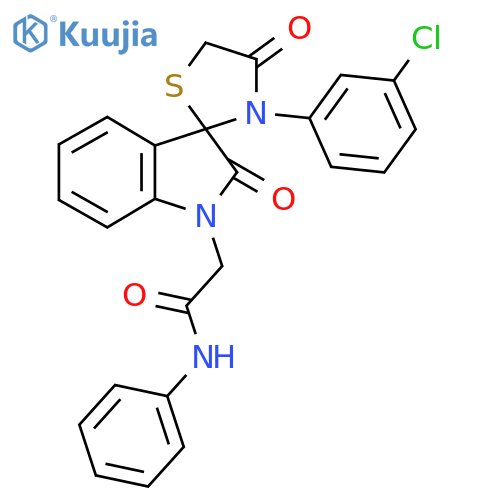 2-3'-(3-chlorophenyl)-2,4'-dioxo-1,2-dihydrospiroindole-3,2'-1,3thiazolidine-1-yl-N-phenylacetamide structure