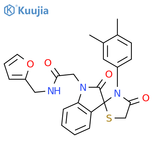 2-3'-(3,4-dimethylphenyl)-2,4'-dioxo-1,2-dihydrospiroindole-3,2'-1,3thiazolidine-1-yl-N-(furan-2-yl)methylacetamide structure
