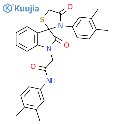N-(3,4-dimethylphenyl)-2-3'-(3,4-dimethylphenyl)-2,4'-dioxo-1,2-dihydrospiroindole-3,2'-1,3thiazolidine-1-ylacetamide structure