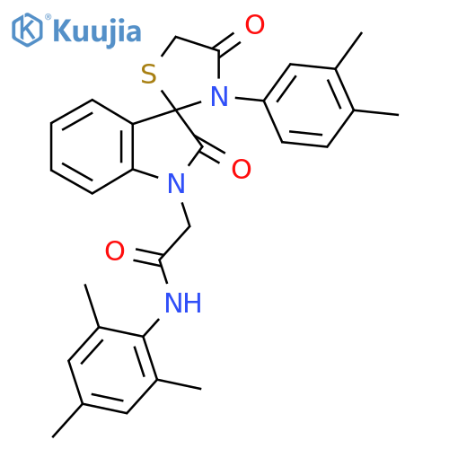 2-3'-(3,4-dimethylphenyl)-2,4'-dioxo-1,2-dihydrospiroindole-3,2'-1,3thiazolidine-1-yl-N-(2,4,6-trimethylphenyl)acetamide structure