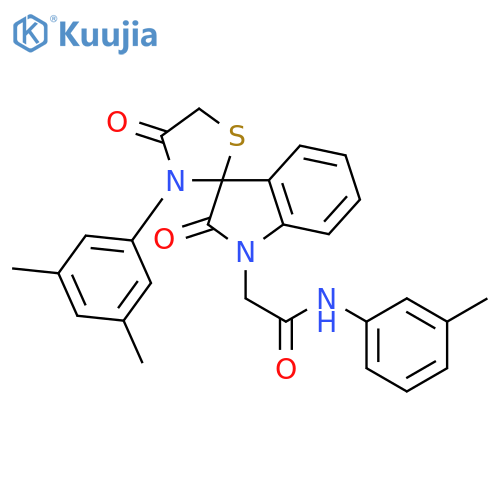 2-3'-(3,5-dimethylphenyl)-2,4'-dioxo-1,2-dihydrospiroindole-3,2'-1,3thiazolidine-1-yl-N-(3-methylphenyl)acetamide structure