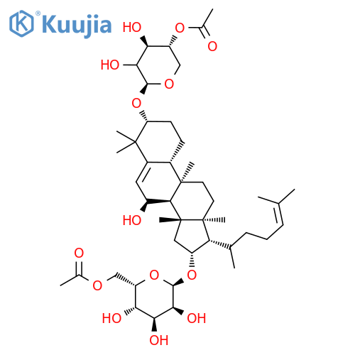 [3β-(4-O-Acetyl-β-D-xylopyranosyloxy)-7β-hydroxycucurbita-5,24-dien-16β-yl]6-O-acetyl-β-D-glucopyranoside structure