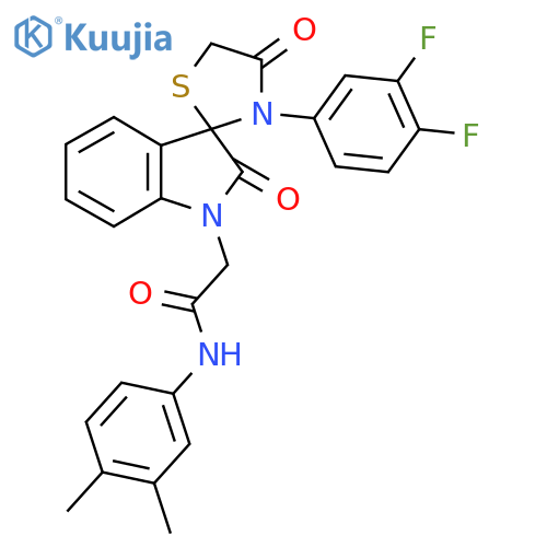 2-3'-(3,4-difluorophenyl)-2,4'-dioxo-1,2-dihydrospiroindole-3,2'-1,3thiazolidine-1-yl-N-(3,4-dimethylphenyl)acetamide structure