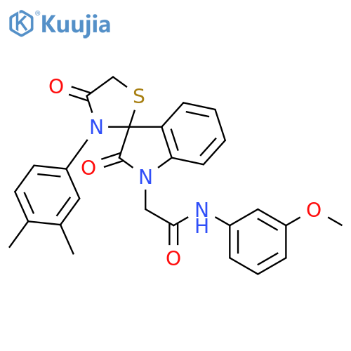 2-3'-(3,4-dimethylphenyl)-2,4'-dioxo-1,2-dihydrospiroindole-3,2'-1,3thiazolidine-1-yl-N-(3-methoxyphenyl)acetamide structure