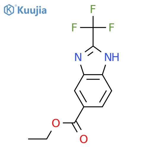 Ethyl 2-(trifluoromethyl)-1H-1,3-benzodiazole-5-carboxylate structure