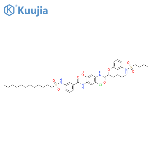Benzamide, N-[4-[[2-[3-[(butylsulfonyl)amino]phenoxy]-1-oxohexyl]amino]-5-chloro-2-hydroxyphenyl]-3-[(dodecylsulfonyl)amino]- structure