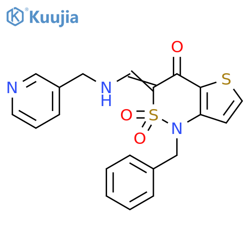(3Z)-1-benzyl-3-({(pyridin-3-yl)methylamino}methylidene)-1H,3H,4H-2lambda6-thieno3,2-c1,2thiazine-2,2,4-trione structure