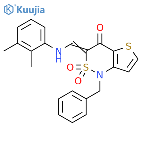 (3Z)-1-benzyl-3-{(2,3-dimethylphenyl)aminomethylidene}-1H,3H,4H-2lambda6-thieno3,2-c1,2thiazine-2,2,4-trione structure