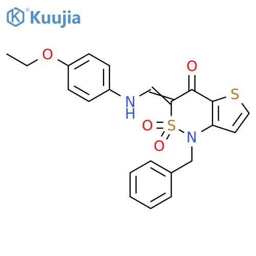 (3Z)-1-benzyl-3-{(4-ethoxyphenyl)aminomethylidene}-1H,3H,4H-2lambda6-thieno3,2-c1,2thiazine-2,2,4-trione structure