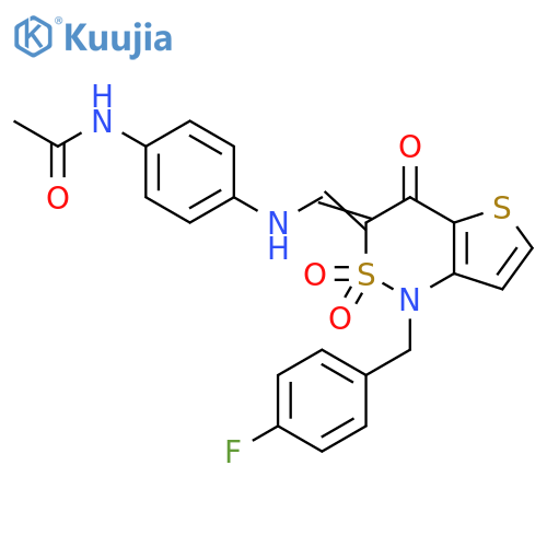 N-4-({(3Z)-1-(4-fluorophenyl)methyl-2,2,4-trioxo-1H,3H,4H-2lambda6-thieno3,2-c1,2thiazin-3-ylidenemethyl}amino)phenylacetamide structure