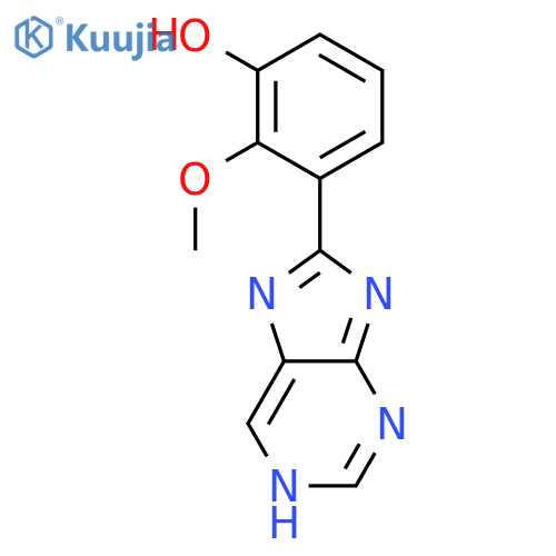 Phenol, 2-methoxy-3-(1H-purin-8-yl)- structure