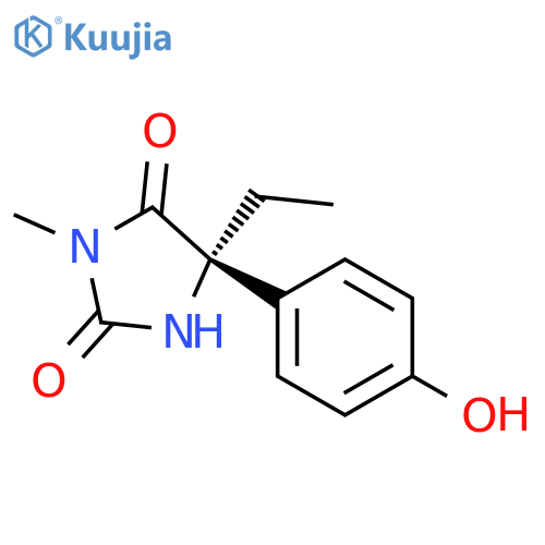 2,4-Imidazolidinedione, 5-ethyl-5-(4-hydroxyphenyl)-3-methyl-, (R)- structure