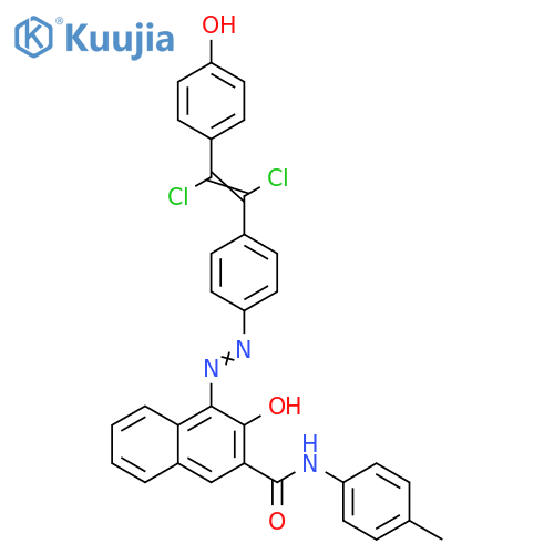2-Naphthalenecarboxamide, 4-[2-[4-[1,2-dichloro-2-(4-hydroxyphenyl)ethenyl]phenyl]diazenyl]-3-hydroxy-N-(4-methylphenyl)- structure