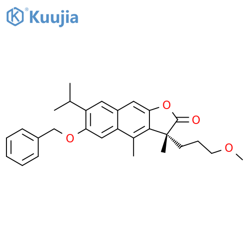 Naphtho[2,3-b]furan-2(3H)-one, 3-(3-methoxypropyl)-3,4-dimethyl-7-(1-methylethyl)-6-(phenylmethoxy)-, (R)- (9CI) structure