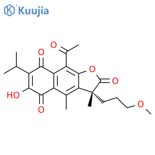 Naphtho[2,3-b]furan-2,5,8(3H)-trione, 9-acetyl-6-hydroxy-3-(3-methoxypropyl)-3,4-dimethyl-7-(1-methylethyl)-, (R)- (9CI) structure