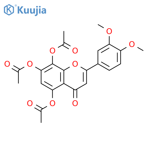 4H-1-Benzopyran-4-one, 5,7,8-tris(acetyloxy)-2-(3,4-dimethoxyphenyl)- structure