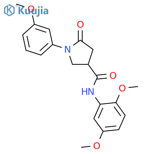 N-(2,5-dimethoxyphenyl)-1-(3-methoxyphenyl)-5-oxopyrrolidine-3-carboxamide structure