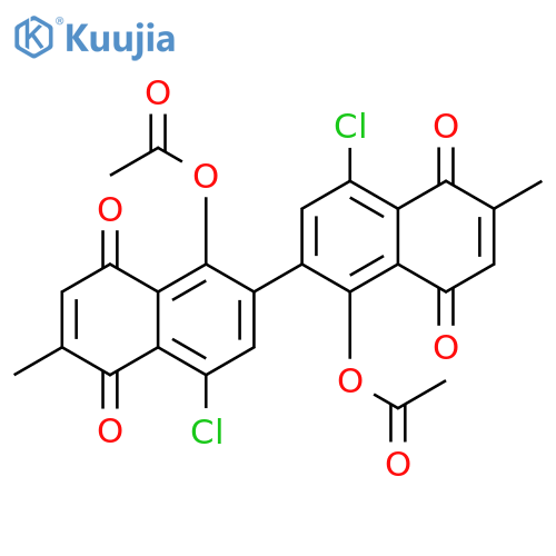 [2,2'-Binaphthalene]-5,5',8,8'-tetrone,1,1'-bis(acetyloxy)-4,4'-dichloro-6,6'-dimethyl- structure