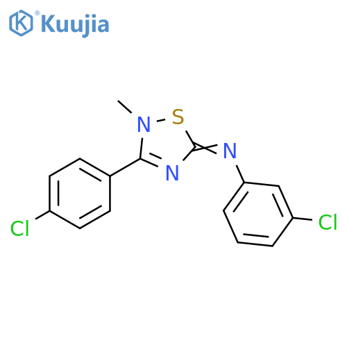 Benzenamine,3-chloro-N-[3-(4-chlorophenyl)-2-methyl-1,2,4-thiadiazol-5(2H)-ylidene]- structure