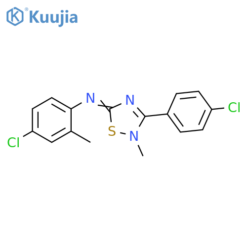 Benzenamine,4-chloro-N-[3-(4-chlorophenyl)-2-methyl-1,2,4-thiadiazol-5(2H)-ylidene]-2-methyl- structure