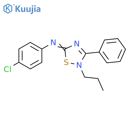 Benzenamine, 4-chloro-N-(3-phenyl-2-propyl-1,2,4-thiadiazol-5(2H)-ylidene)- structure