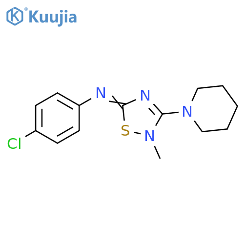 Benzenamine,4-chloro-N-[2-methyl-3-(1-piperidinyl)-1,2,4-thiadiazol-5(2H)-ylidene]- structure