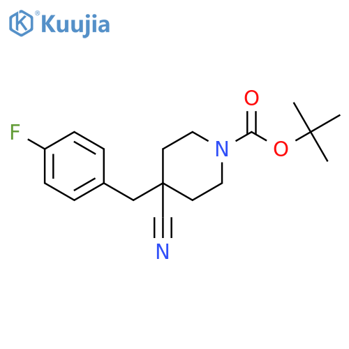 tert-Butyl 4-cyano-4-(4-fluorobenzyl)-piperidine-1-carboxylate structure