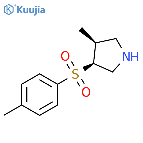 Pyrrolidine, 3-methyl-4-[(4-methylphenyl)sulfonyl]-, cis- structure