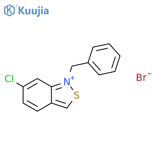 2,1-Benzisothiazolium, 6-chloro-1-(phenylmethyl)-, bromide structure