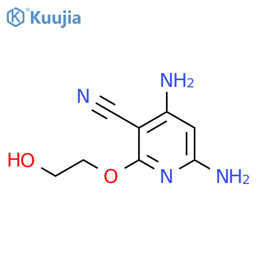 3-Pyridinecarbonitrile, 4,6-diamino-2-(2-hydroxyethoxy)- structure