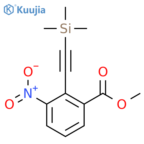 Benzoic acid, 3-nitro-2-[2-(trimethylsilyl)ethynyl]-, methyl ester structure