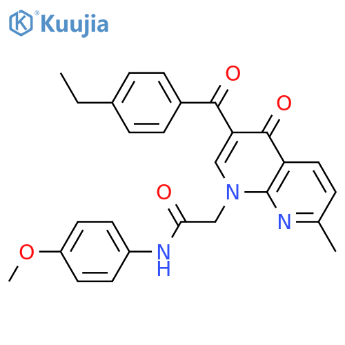 2-3-(4-ethylbenzoyl)-7-methyl-4-oxo-1,4-dihydro-1,8-naphthyridin-1-yl-N-(4-methoxyphenyl)acetamide structure