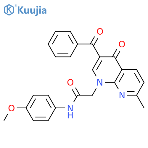 2-(3-benzoyl-7-methyl-4-oxo-1,4-dihydro-1,8-naphthyridin-1-yl)-N-(4-methoxyphenyl)acetamide structure