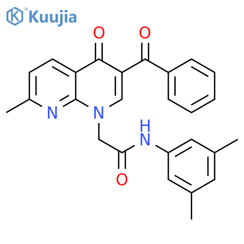 2-(3-benzoyl-7-methyl-4-oxo-1,4-dihydro-1,8-naphthyridin-1-yl)-N-(3,5-dimethylphenyl)acetamide structure