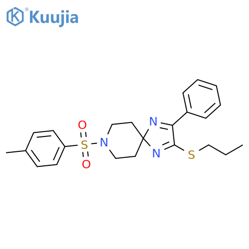 8-(4-methylbenzenesulfonyl)-2-phenyl-3-(propylsulfanyl)-1,4,8-triazaspiro4.5deca-1,3-diene structure