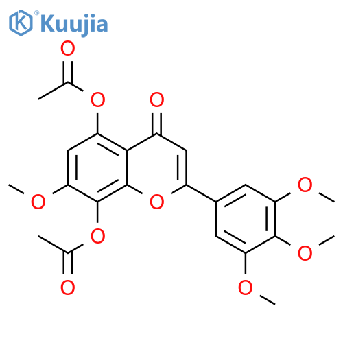 4H-1-Benzopyran-4-one,5,8-bis(acetyloxy)-7-methoxy-2-(3,4,5-trimethoxyphenyl)- structure