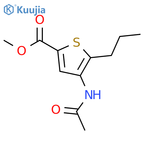 2-Thiophenecarboxylic acid, 4-(acetylamino)-5-propyl-, methyl ester structure