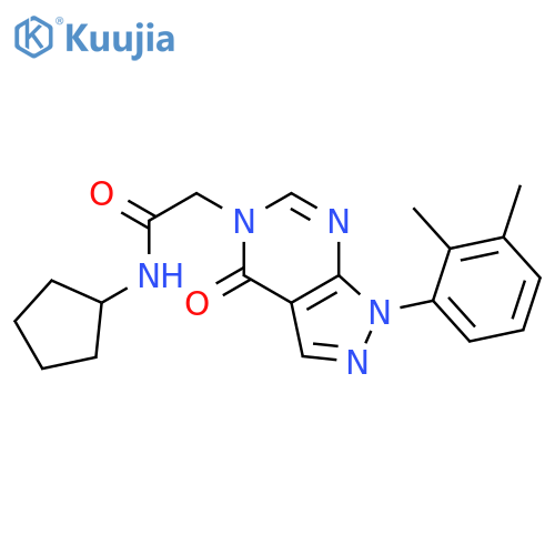 N-cyclopentyl-2-1-(2,3-dimethylphenyl)-4-oxo-1H,4H,5H-pyrazolo3,4-dpyrimidin-5-ylacetamide structure