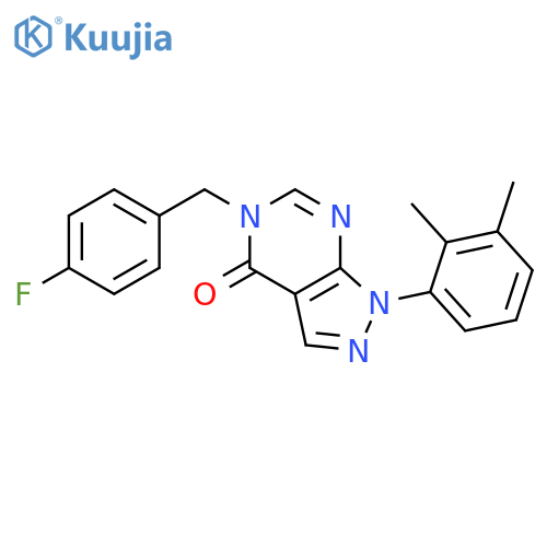 1-(2,3-dimethylphenyl)-5-(4-fluorophenyl)methyl-1H,4H,5H-pyrazolo3,4-dpyrimidin-4-one structure