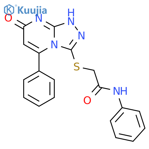 2-({7-oxo-5-phenyl-7H,8H-1,2,4triazolo4,3-apyrimidin-3-yl}sulfanyl)-N-phenylacetamide structure