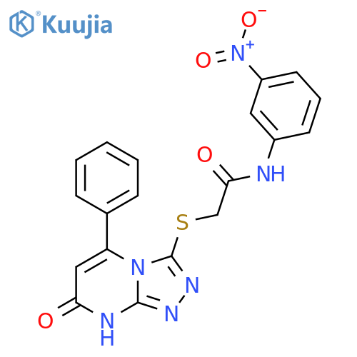 N-(3-nitrophenyl)-2-({7-oxo-5-phenyl-7H,8H-1,2,4triazolo4,3-apyrimidin-3-yl}sulfanyl)acetamide structure